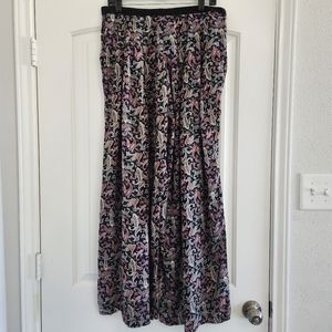 Staring at Stars Black Multicolor Paisley Wide Leg Pants Size 12